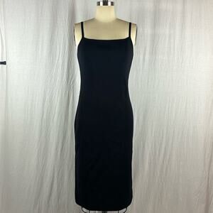 Pretty Guide Rib Knit Tank Dress in Black